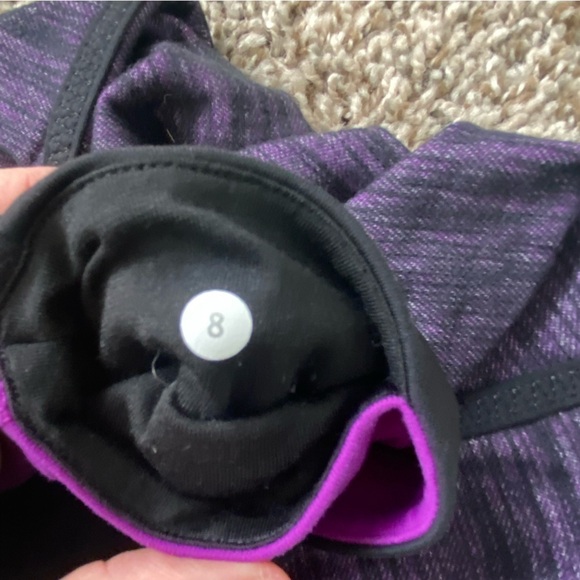 Lululemon Forme Pant Reversible Slub Denim Tender Violet Purple / Black Sz 8 - Picture 6 of 14